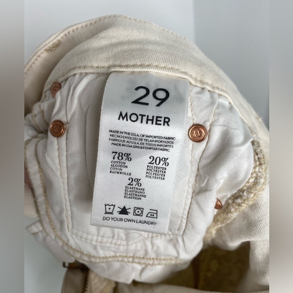 MOTHER THE LOOKER  Creme De Love Metallic Stylish Geometric Patterned Pants - Picture 6 of 11